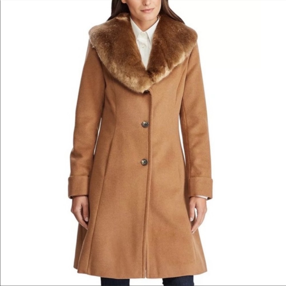 Buy 2 - Get 1 FREE - Lauren Ralph Lauren Faux-Fur-Collar Walker Coat